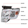 Spec-D Tuning 09-14 Ford F150 Led Bar Headlight 2LH-F15009-G3-GO